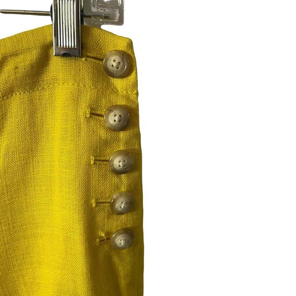 Anthropologie Cartonnier Yellow Linen Pants Size 2 - Picture 3 of 12